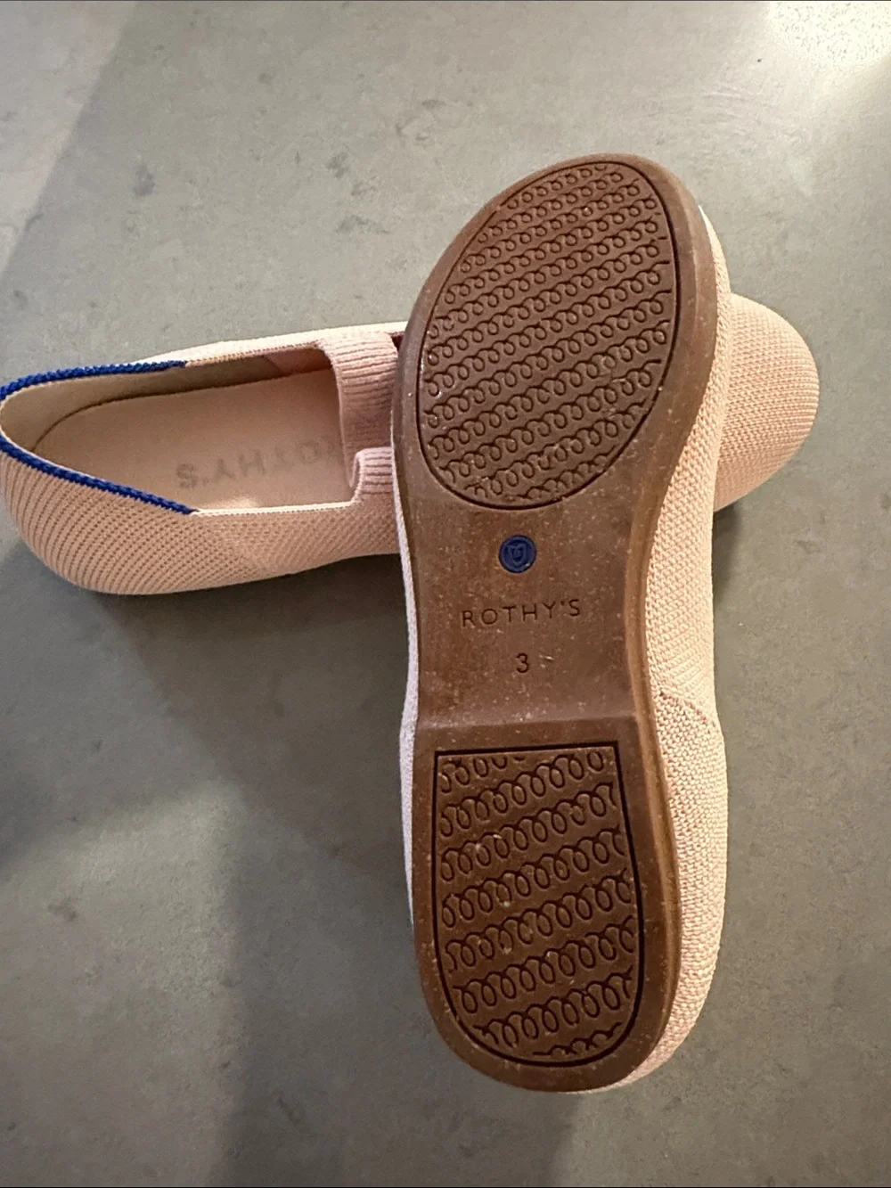 Light Pink Knit Mary Jane Flats, worn once
